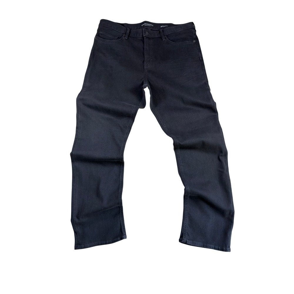 Banana Republic Traveler Pants Mens 38x32 Straight Fit Black Stretch 5-Pocket